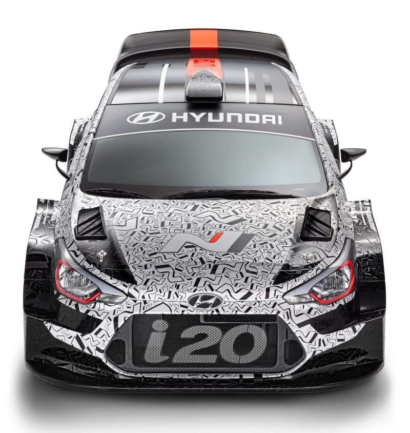Illustration for article titled Marvel At The Wide Hips, Huge Wing And General Insanity Of Hyundai's 2017 i20 WRC Car